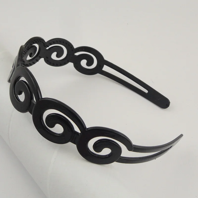 

10PCS Spiral pattern Black Plain Plastic Hair Headbands women's Fashion Clouds Hairbands Hair Hoops