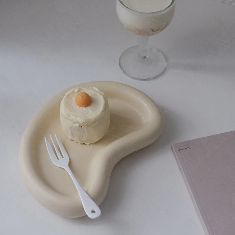 

European Ceramic Storage Tray Art Splash Ink Decor Afternoon Tea Cake Plate Western Restaurant Dessert Lay Out Kitchen Tableware