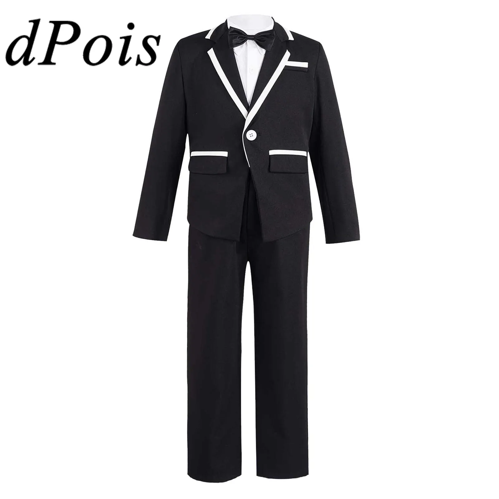 

Kids Boys Gentleman Suit School Uniforms Boy's Wedding Suits Host Performance Birthday Party Costume Boys Formal Tuxedo Suits