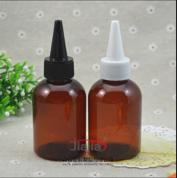 

50pcs 100ML brown plastic empty Powder Originales Refillable Perfume Water Toner Packaging Pointed bottle free shipping