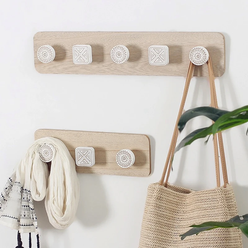 Деревянные Крючки вешалка для одежды нордическая настенная хранения шляпы