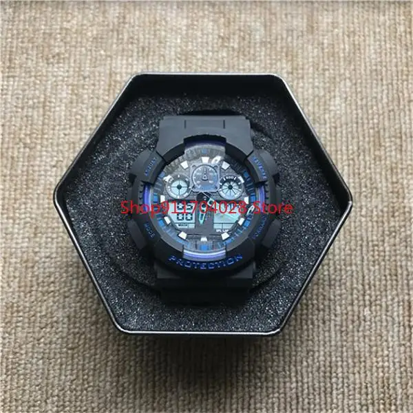 

Hot-selling ordinary rest sports 100 men's watch LED digital watch world time waterproof and shockproof tape watch