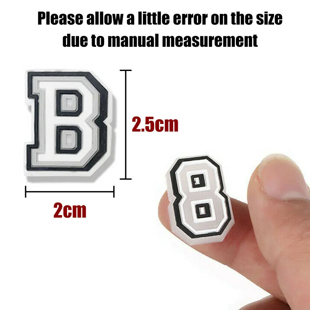 37Pcs/Set Letter Hole Shoes Flower Numbers Shoe For Crocs Wristbands Charms Shoe Charms Decoration For Wristbands Wholesale