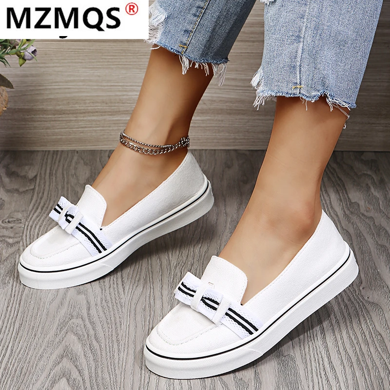 

Women Solid Color PU Ribbon Decoration Round Toe Flat Shoes Fashion Platform Comfortable Casual All-match Loafers Zapatos Mujer