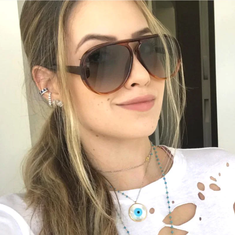 Негабаритные солнцезащитные очки авиаторы для женщин стимпанк большое зеркало в