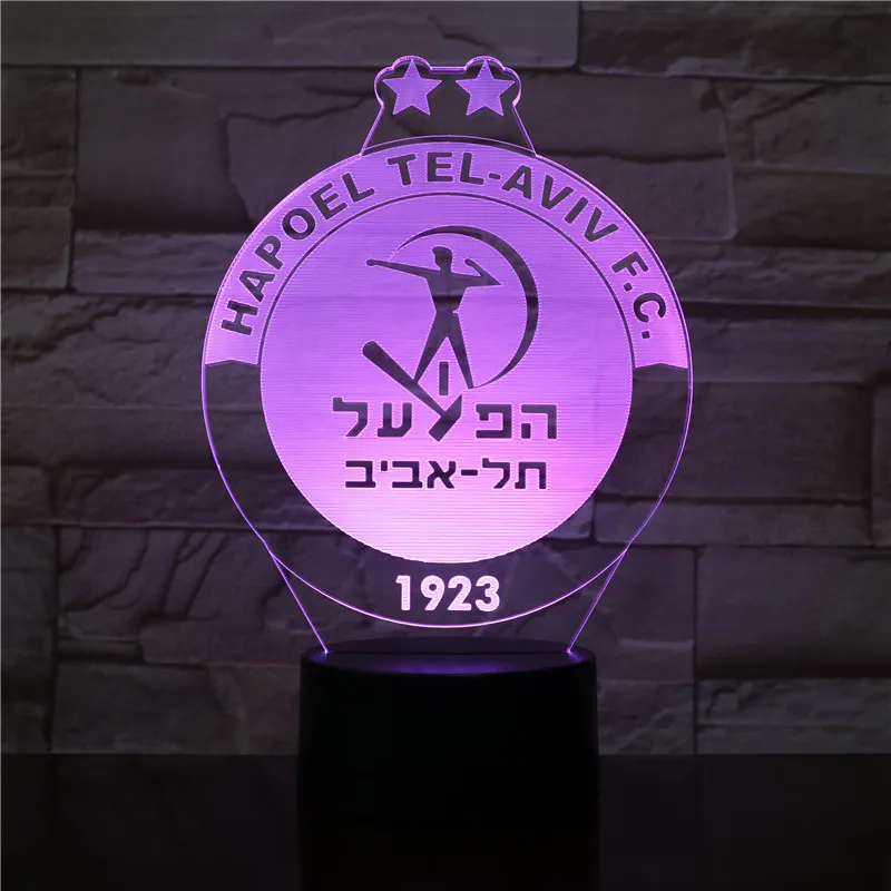 3D 2072 Hapoel Tel Aviv F. C сенсорный датчик для маленьких детей ночник офисной комнаты