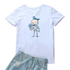 Футболка женская с изображением мороженого, Повседневная рубашка с принтом скелета, милая одежда для мамы