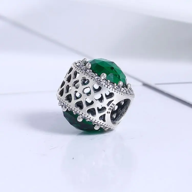 CodeMonkey,, настоящая 925 пробы, серебряные, Зеленые Бусины трава, талисманы, подходят к оригинальному браслету CodeMonkey, сделай сам, ювелирное изделие для женщин 1003