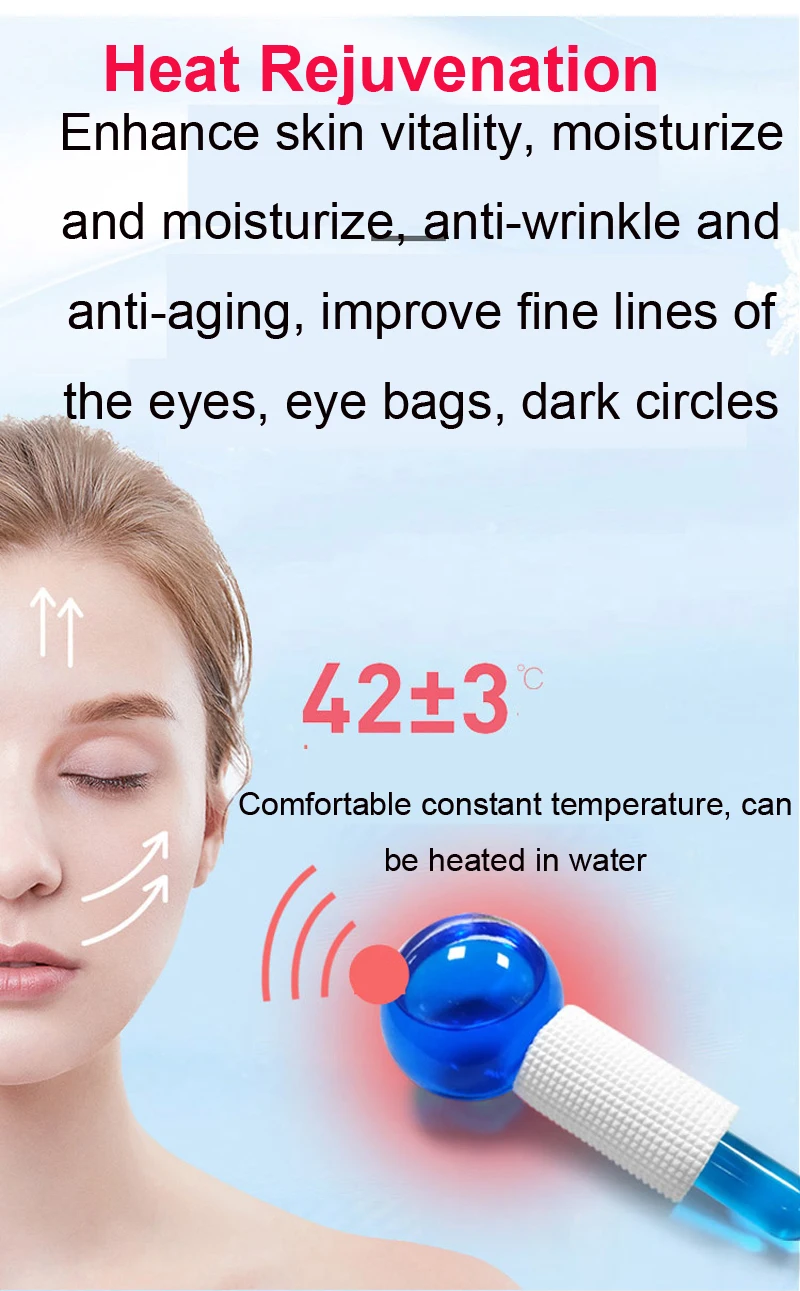 Women 2pcs Facial Massage Globe Cooling Ball Beauty Face Neck Tool Ice Hockey Energy Crystal | Красота и здоровье