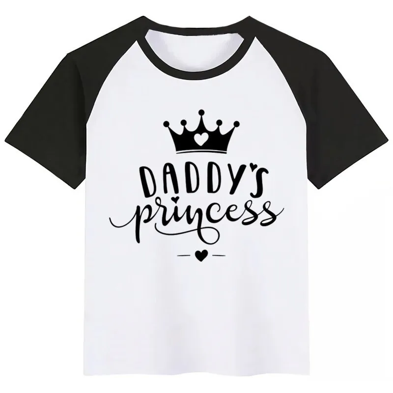 Dady's Princess Children Baby Boy Kids T Shirt Fashion Cartoon Short Sleeve T-shirt Clothes Funny Girls Tshirt Casual Tee Tops | Мать и
