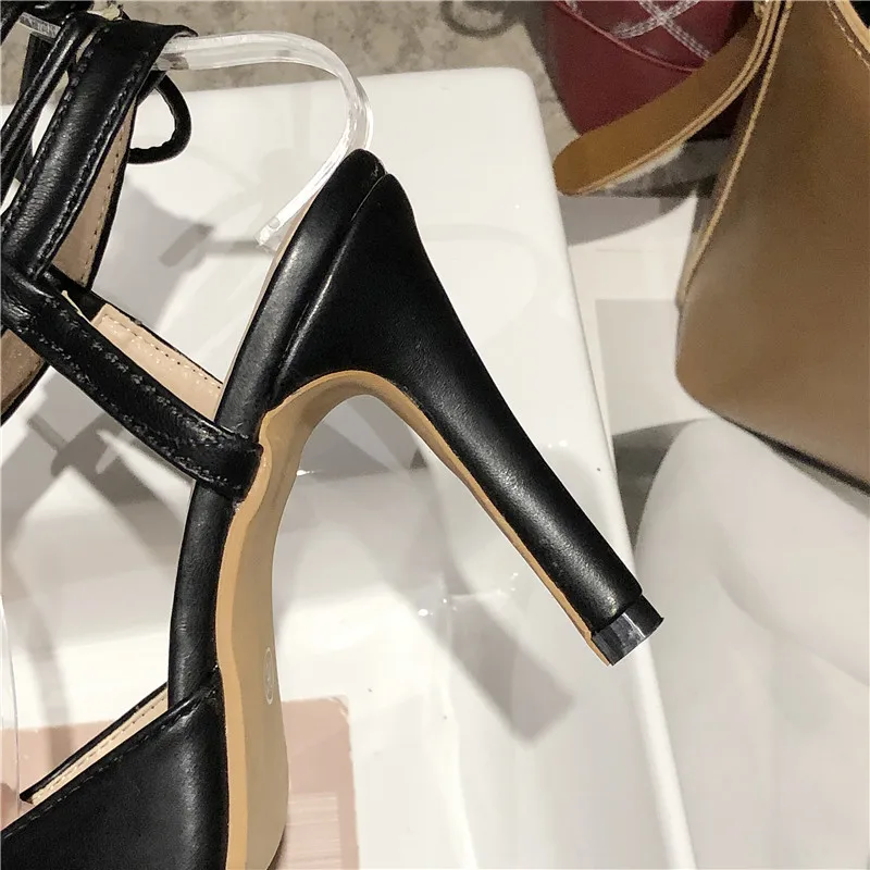 Летняя пикантная женская обувь с перекрёстной шнуровкой Для женщин женские