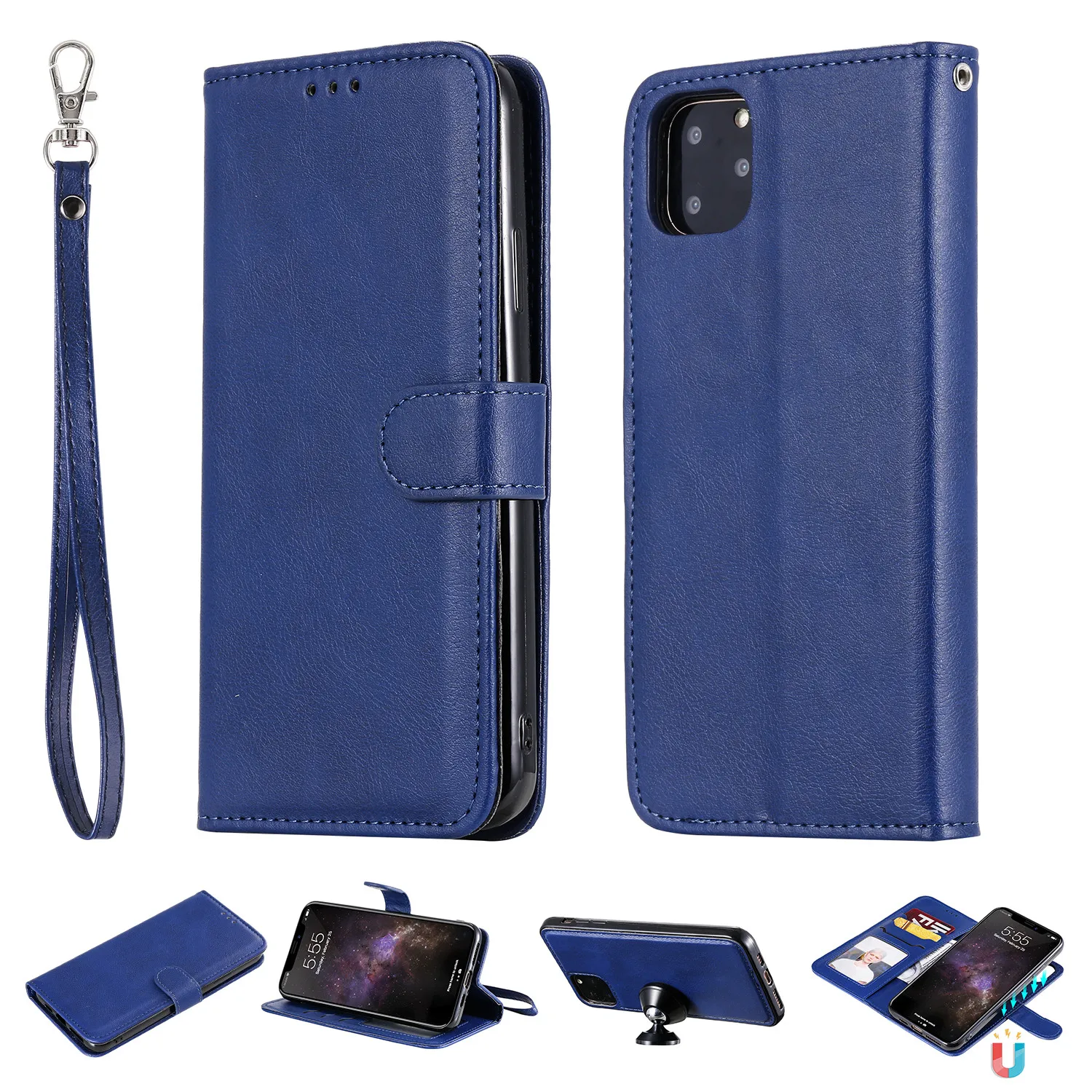 

2 In 1 Card Slot Leather Magnetic Stand Wallet Phone Case for Huawei P8 lite/P9 lite/P9/P10/P20/P20 pro/P40/P40 pro/P40 lite