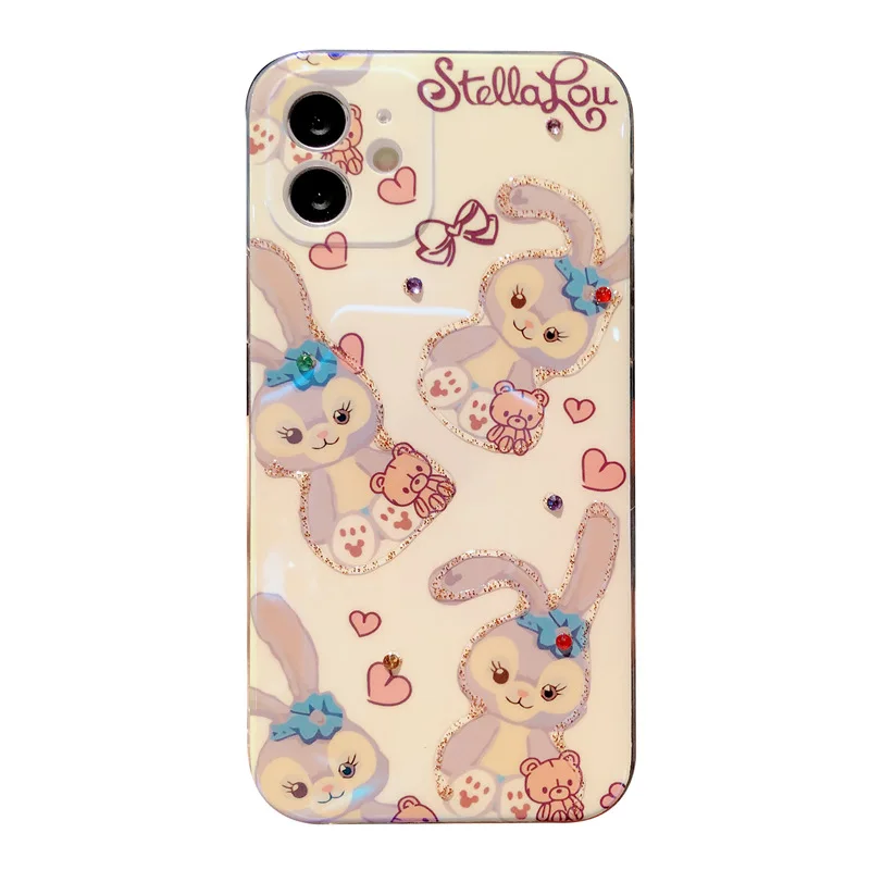 

Epoxy cartoon rabbit mobile phone case is suitable for iPhone11 12Pro Max mini X XR XS XSMax 8 7 PluS anti-fall protective cover