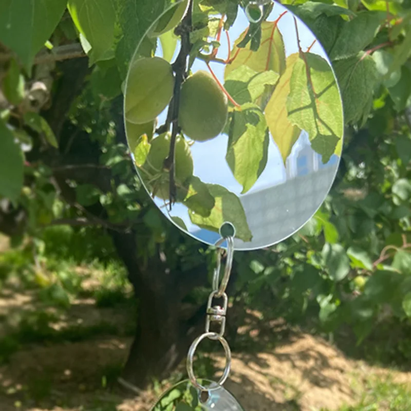 

Reflective Bird Scare Disks Glittery Garden Mirror Pendant Round Double-Sided Bird Reflectors Home Decor for Outdoor WWO66