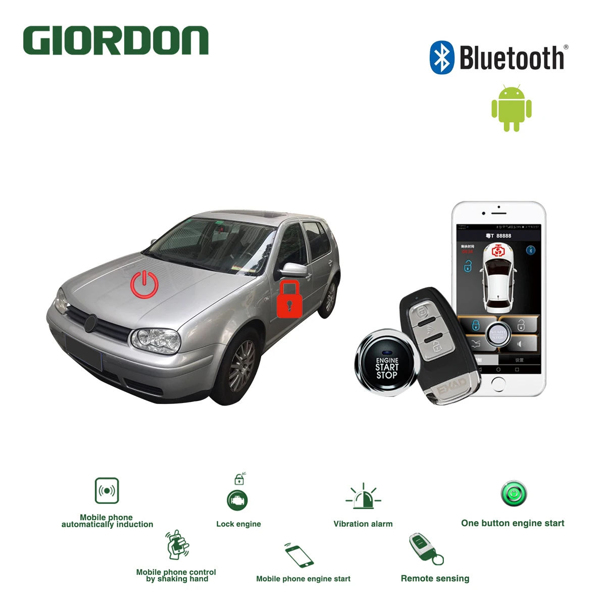 Универсальный БЕСКЛЮЧЕВОЙ вход PKE ios система комфорта Android APP телефон