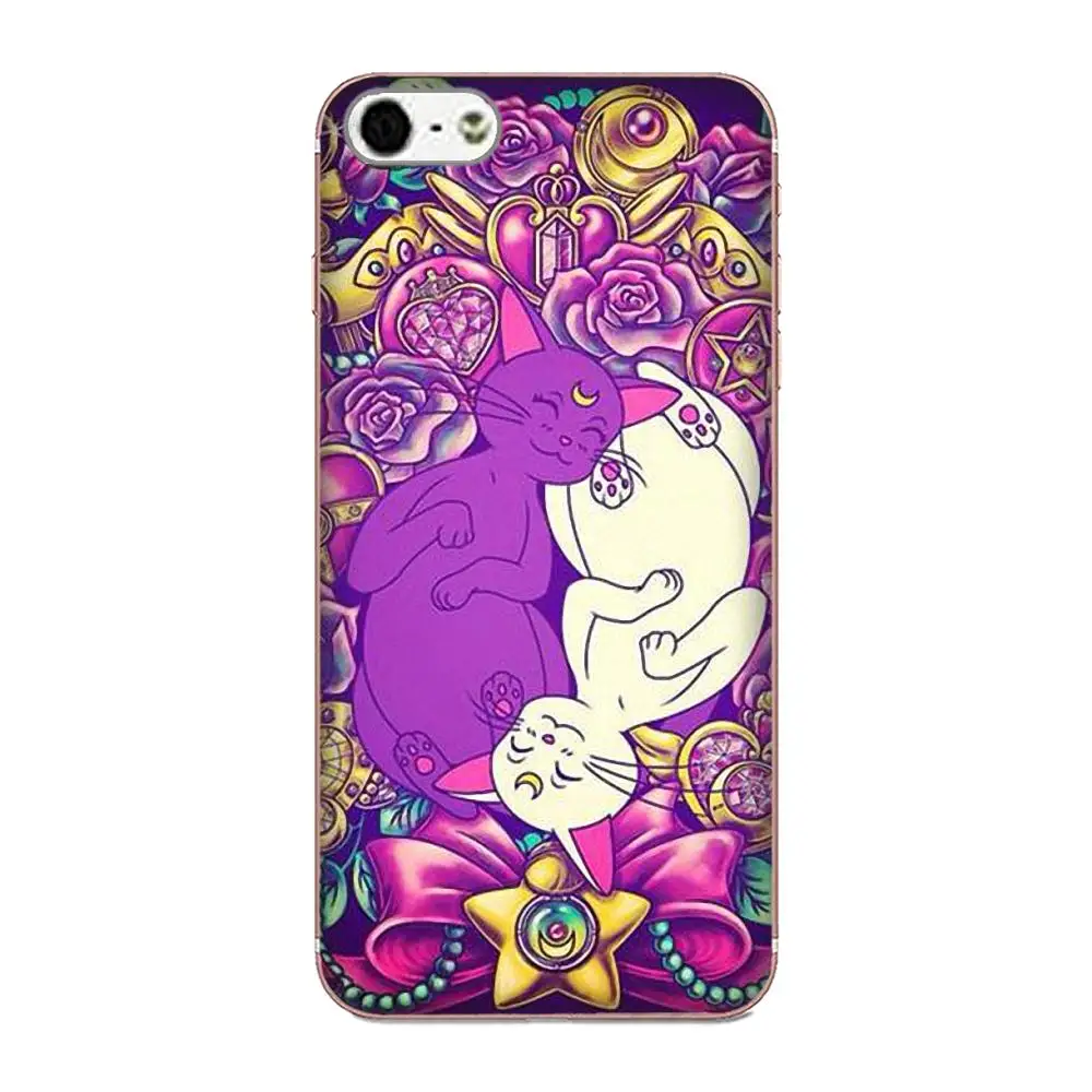 Sailor Moon Luna и Arthemis милые кошки животные для Galaxy J1 J2 J3 J330 J4 J5 J6 J7 J730 J8 2015 2016 2017 2018 mini