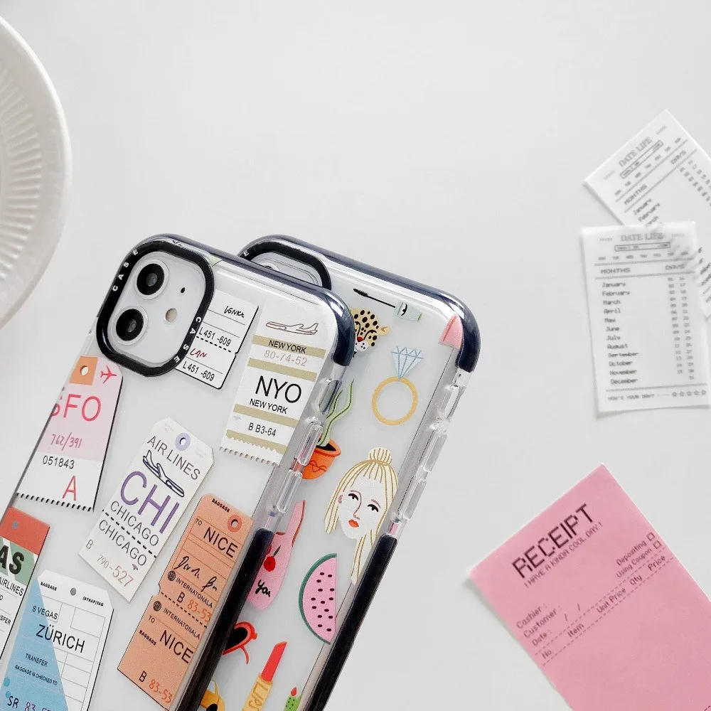Хит продаж шикарные авиабилеты путешествия ярлык стикера Телефон чехол для iPhone 7