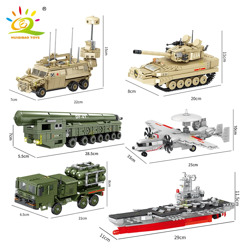 HUIQIBAO военный автомобиль строительные блоки модель самолета танк корабль