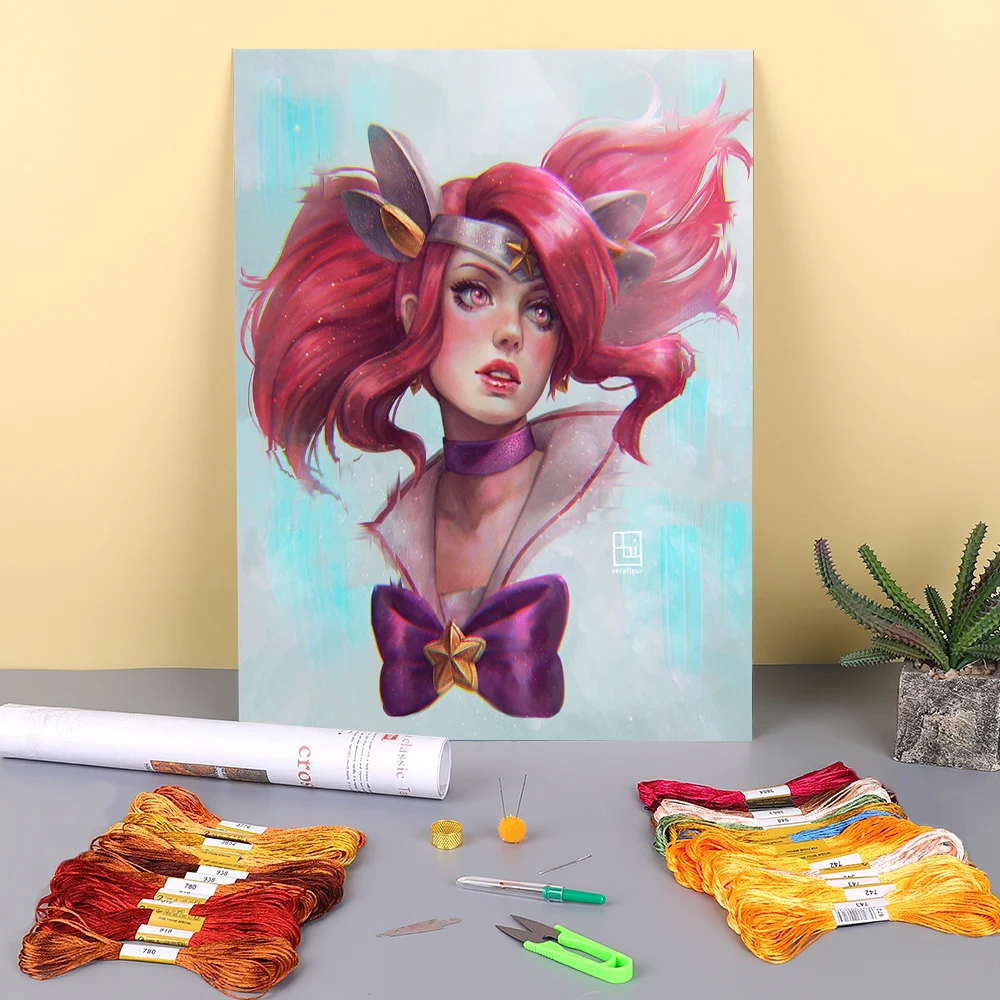 

С рисунком из мультфильма, для девушек, для женщин с принтом 11CT, перекресная строчка, DIY Алмазная Вышивка Полный комплект DMC Темы хобби ручная...