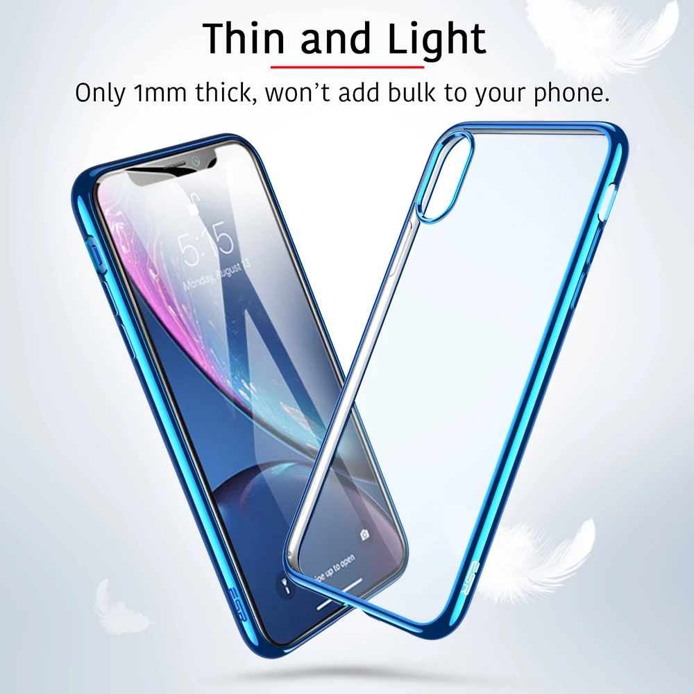 ESR чехол для iPhone XR полное покрытие ультра тонкий мягкий ТПУ рамка роскошный