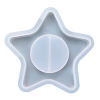 diy crystal epoxy resin mold five pointed star candlestick epoxy resin mold candle holder silicone mould crafts casting mold