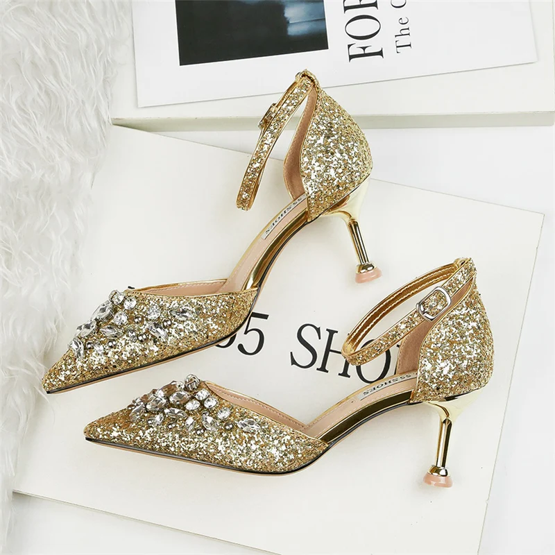 Новинка 2019 года женские босоножки на высоком каблуке 6 см свадебные туфли-лодочки