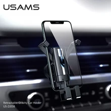 USAMS Gravity Car Phone Holder Universal Air Vent Mount Phone Stand For iPhone Samsung Huawei OnePlus Xiaomi Car Bracket