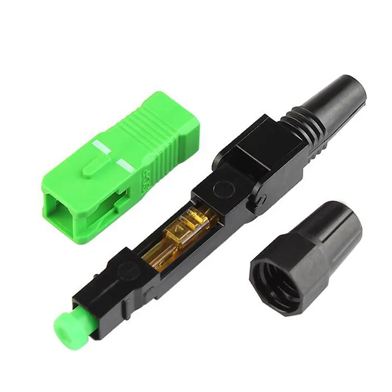 100-400PCS/box FTTH SC APC single-mode fiber optic SC APC quick connector SC APC FTTH Fiber Optic Fast Connector Free shipping