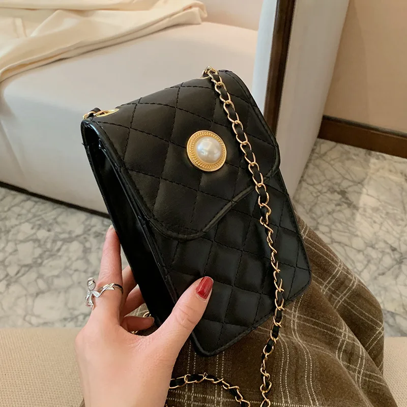 

Underarm Bag Women 2020 New Popular Versatile Small Xiangfeng Lingge Chain Bags Chain Strip Single Shoulder Messenger