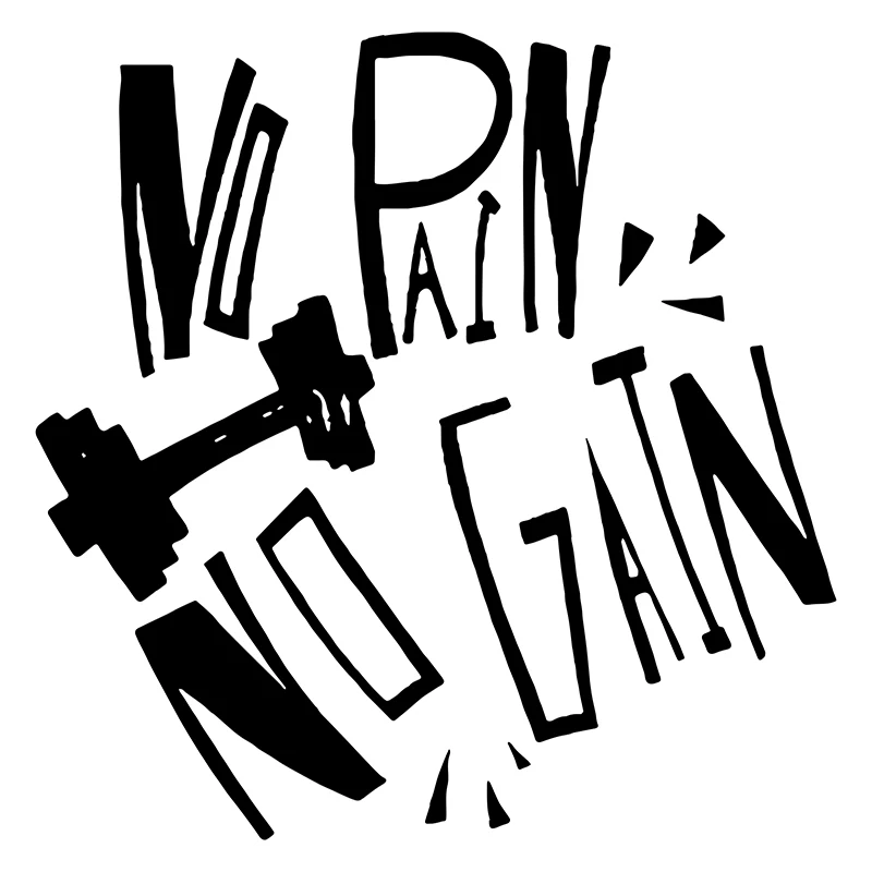 

Fitness Wall Decal No Pain No Gain Quotes Lifting Weights Training Gym Interior Decor Bodybuilding Physical Viny C8011