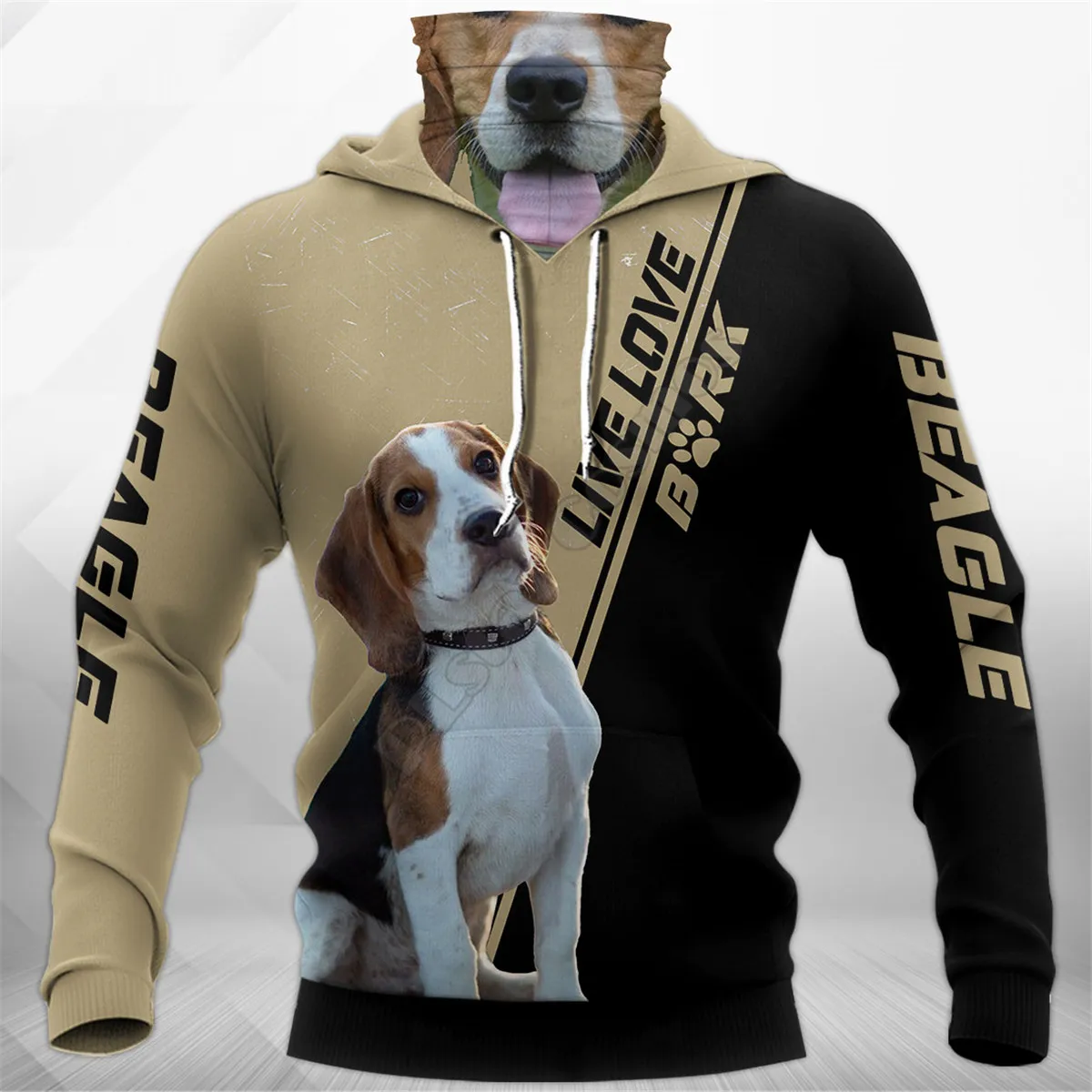 Толстовки Love Beagle с 3D принтом, модная Толстовка в стиле Харадзюку, женский и мужской повседневный пуловер, толстовка, маска, теплые костюмы для косплея