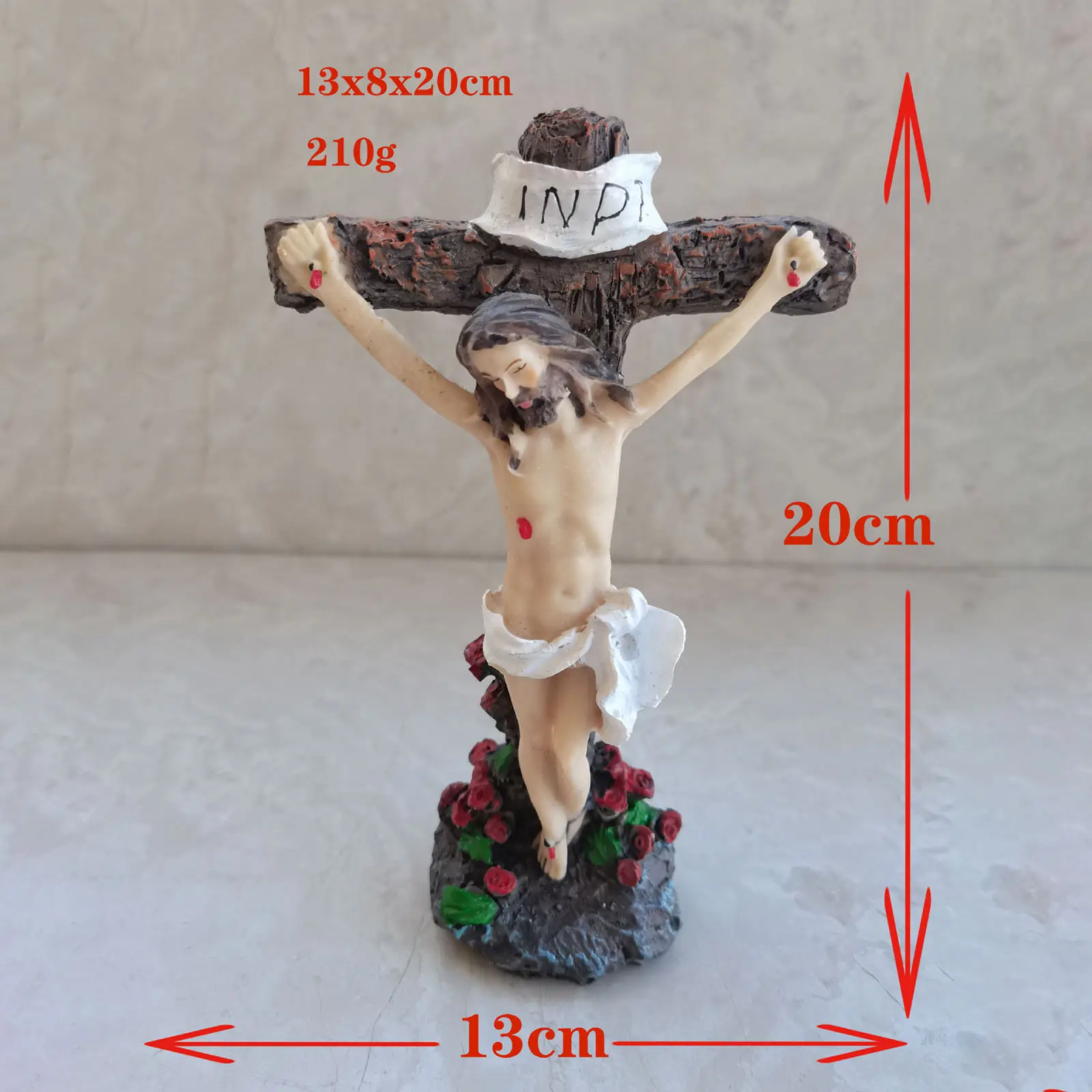

1Pack Religious Resin Crucifix Model Jesus Statue, Home Chapel Decorations, Christian Amulet, Collection Gift