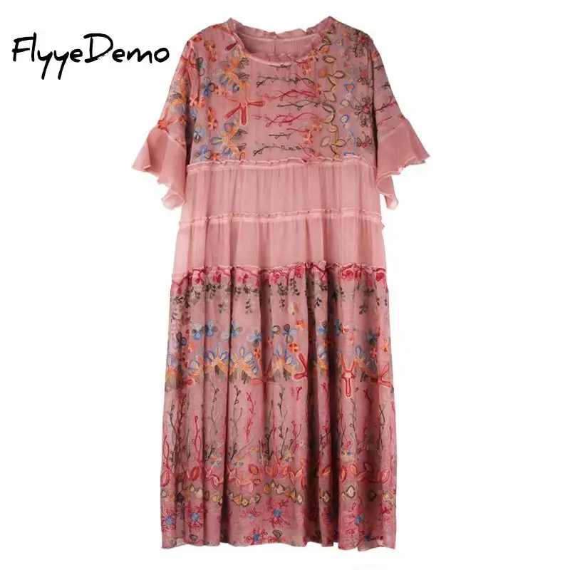 Лето 2020 высококачественное роскошное Новое Женское платье с оборками на шее