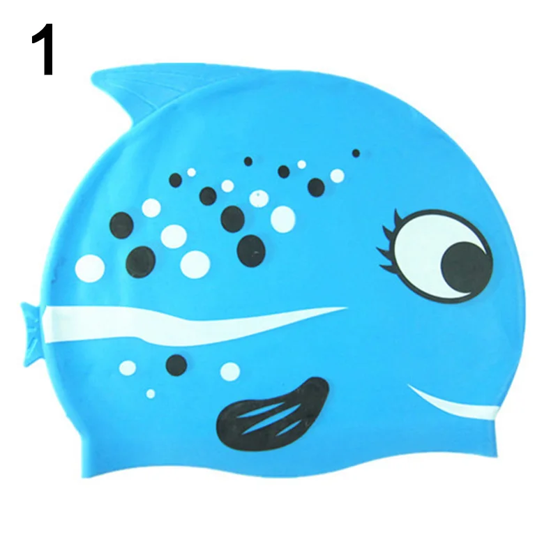 

Hot Children Swim Cap Silicone Funny Fish Kids Swimming Bathing Hat for Boys Girls MVI-ing