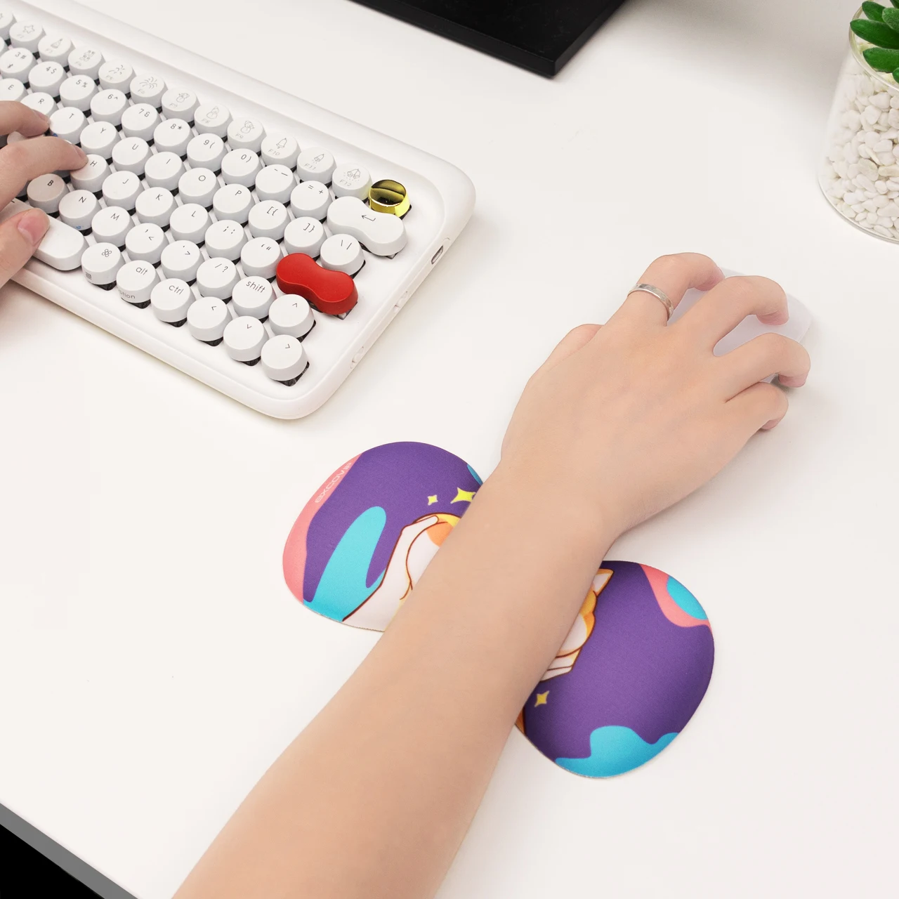 Силиконовый коврик для мыши EXCO с милым котом удобный мягкий экологически чистый