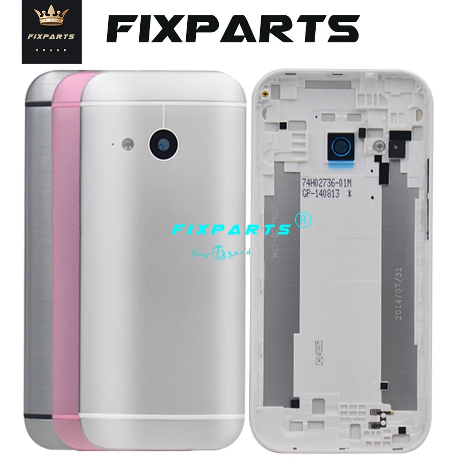 

New Metal Back Cover For HTC One 2 M8 Battery Cover Back Rear Housing Door 5.0 inch M8 Mini Battery With Power Volume Buttons