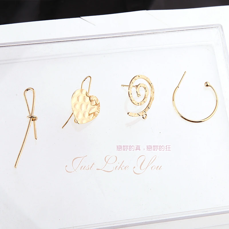 10pcs Korean Style Sweet Pendants Copper Plating Earrings Love Vortex C Round stud For Women vintage Diy Jewelry Making | Украшения и