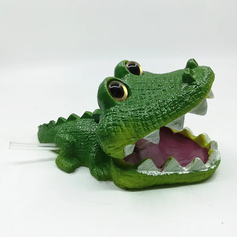 Милые смолы лягушка модель крокодила аквариума кислородный насос воздушный