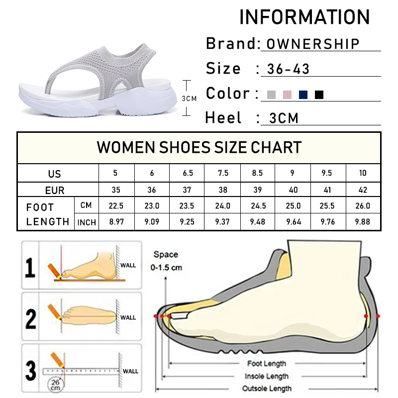 Модные женские Вьетнамки 2020 Женские сандалии Женская мягкая обувь дышащая с эластичным ремешком размера