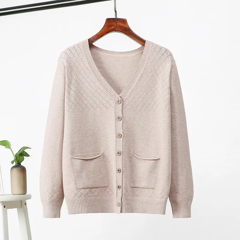 

Plus Size Fashion Autumn Winter Cardigan Sweater Women Knitted Cardigan Women Pocket Sweater Female button Loose Cardigan Female