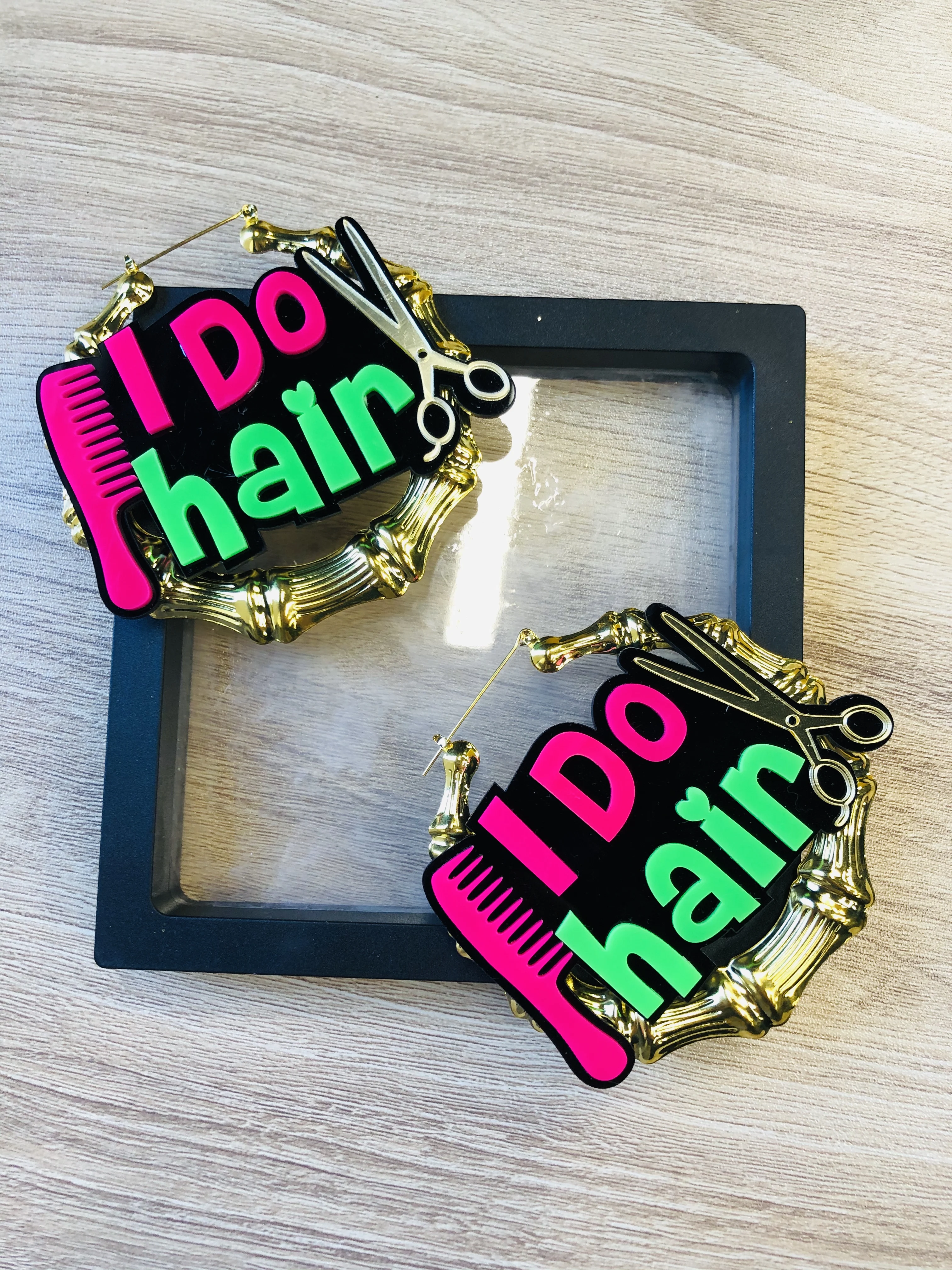 Модные Акриловые большие бамбуковые серьги в стиле панк I DO Hair