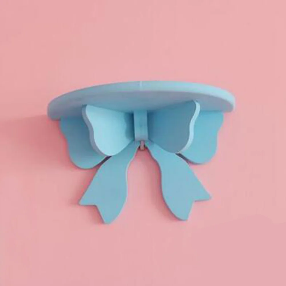 Декоративная деревянная настенная полка ручной работы в форме банта держатель