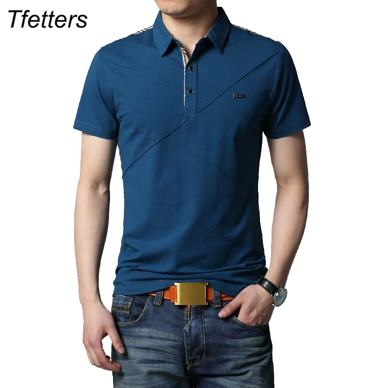 

Мужская летняя футболка с коротким рукавом и отложным воротником