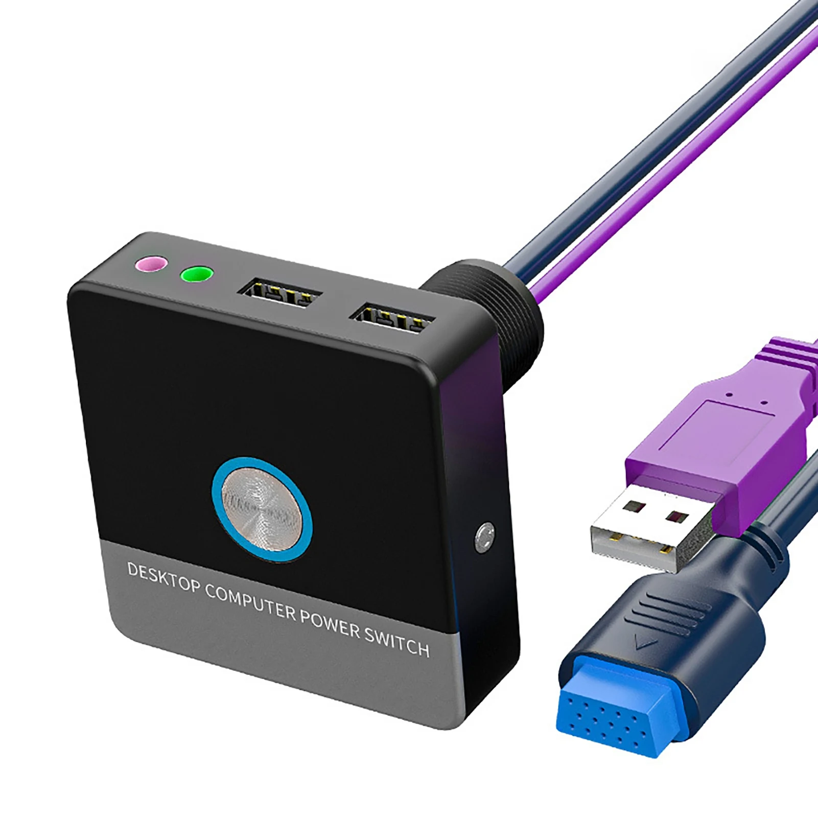 Два порта USB 2 аудио интерфейса переключатель настольный ПК чехол для компьютера