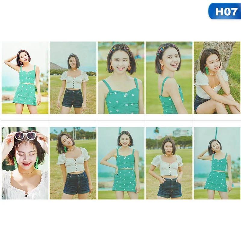 7 10 шт./компл. Kpop два раза фото Stikcy карта Sana Nayeon HD фотостудия стикер Mina карты с кристаллами стикер - Цвет: 7