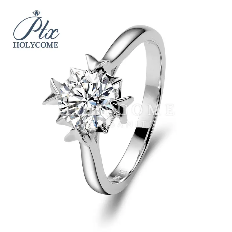 

New Design Jewelry white round cut 18 K white gold loose moissanite diamond ring for wedding