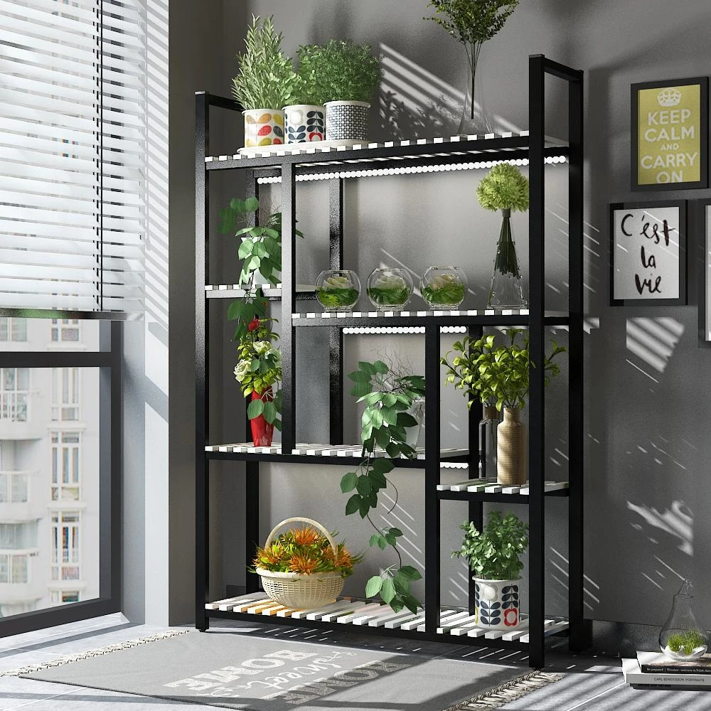 Полки для цветов из твердой древесины многоуровневый стеллаж выращивания в доме