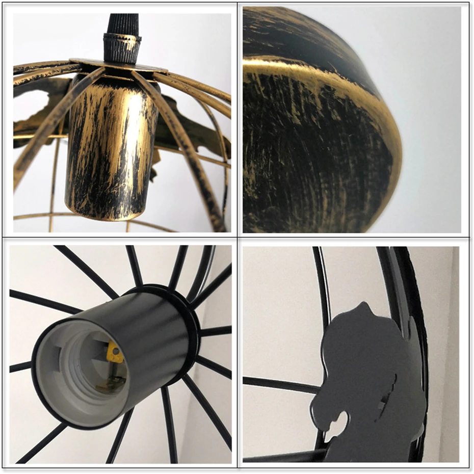 

Nordic Retro Globe LED Pendant Light Restaurant Cafe Hanging Pendant Lamp Bedroom Indoor Lighting Industrial Decor Luminaires