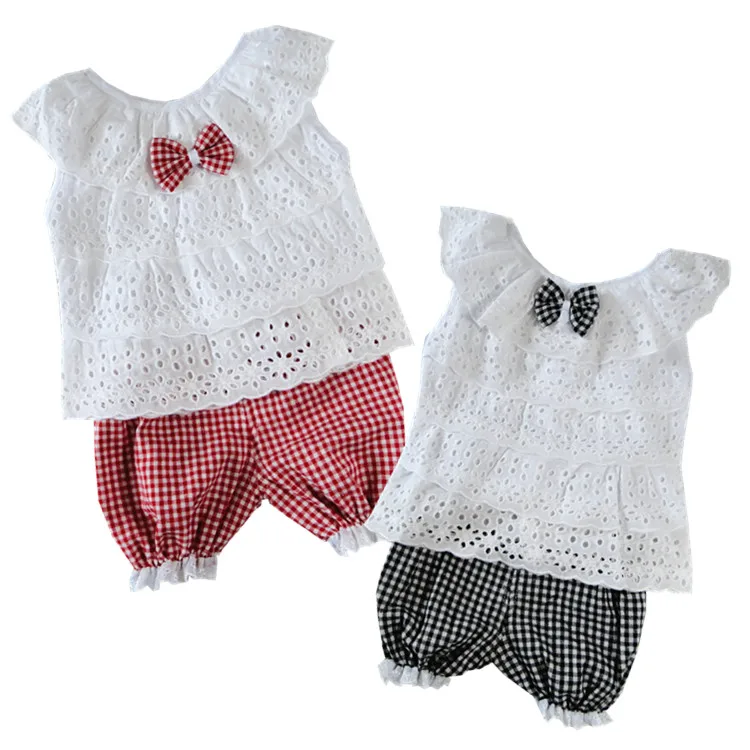 Коллекция 2019 года одежда для малышей комплект одежды с кружевом девочек футболка