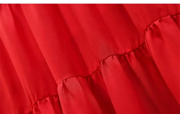 

2020 Spring Women Plus Size Dress Elastic Waist V-neck Vintage 4XL Large Size Hepburn Wind Dress Elegant Red Long Party Dresses